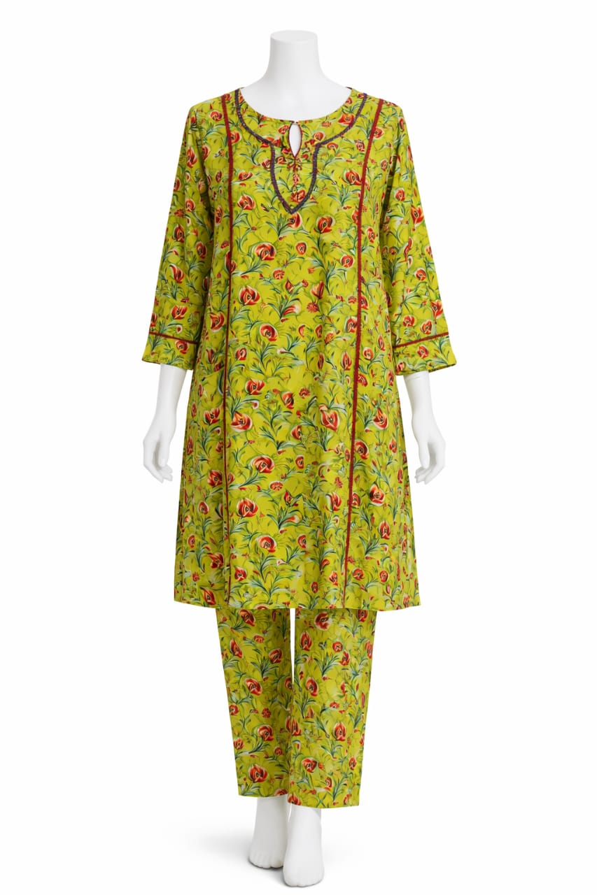 Emerald Blossom Green Floral Dress with laces