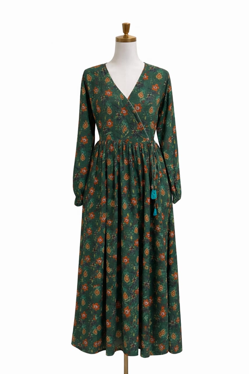 Emerald green angrakha