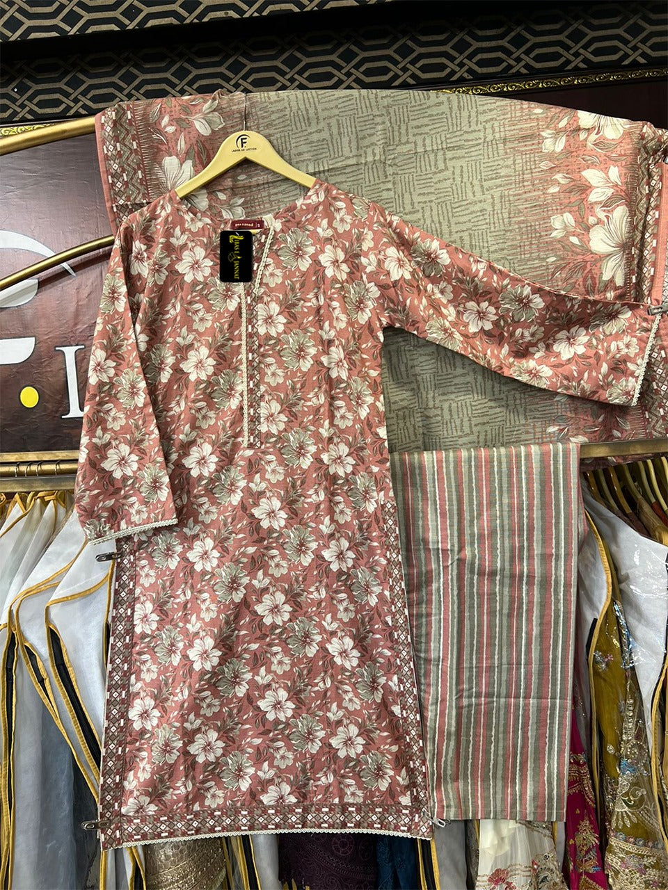 Dusty Rose 3-piece Khaddar